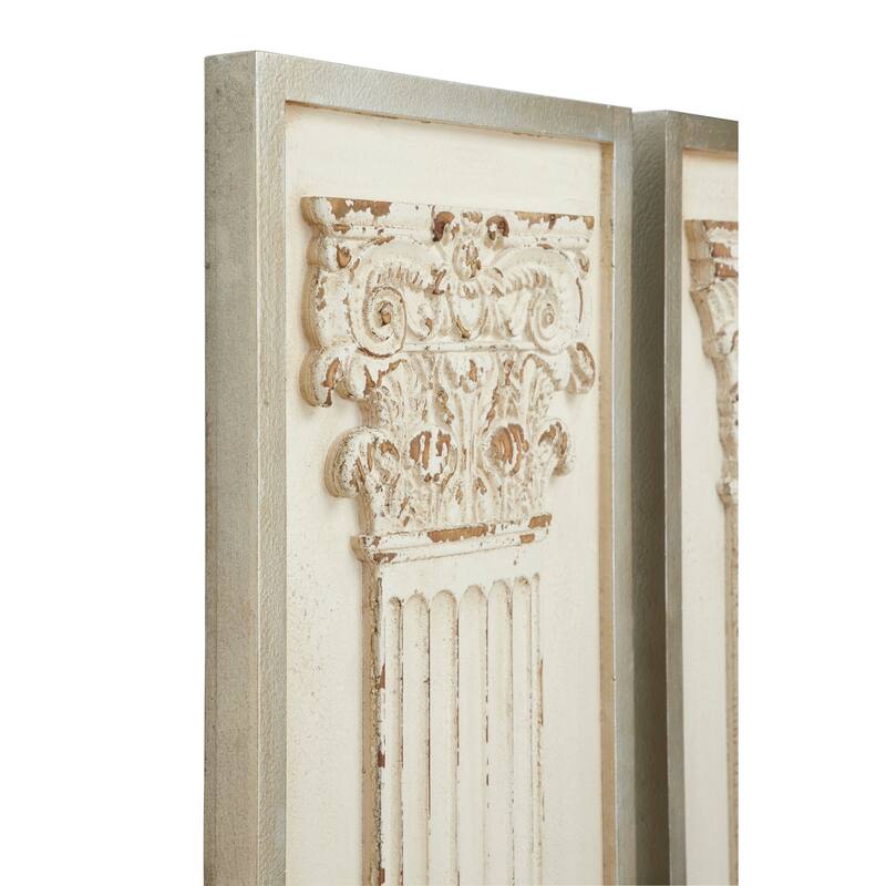 White Wood Vintage Wall Decor Architecture (Set of 2) Bed Bath